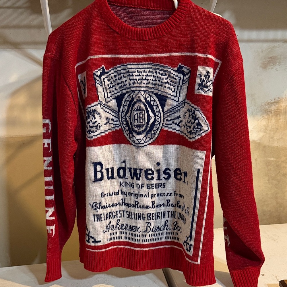 Budweiser Red Knit Logo Sweater for Men
